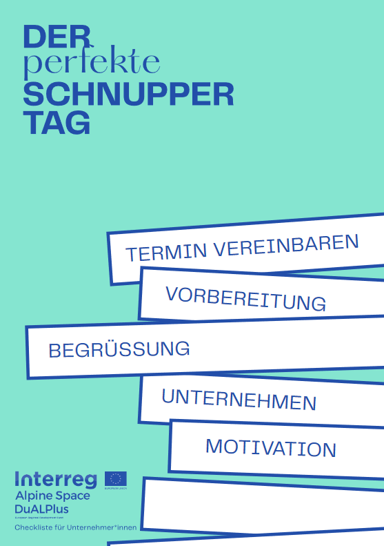Titelblatt der Schnuppertag-Checkliste für Betriebe