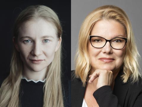 Die Schauspielerin Vivienne Causemann (links) und die Wissenschaftlerin Kathrin Stainer-Hämmerle diskutieren mit dem Publikum, wie es gelingen kann, eine repräsentative Wahlliste zu erstellen. Foto Vivienne Causemann: Sarah Mistura