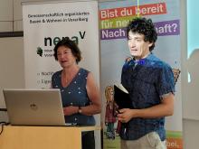 Eva Wonneberger, VIA-Institut und Peter Steurer, Regio-V während der Diskussion beim Tag der Initiativen.